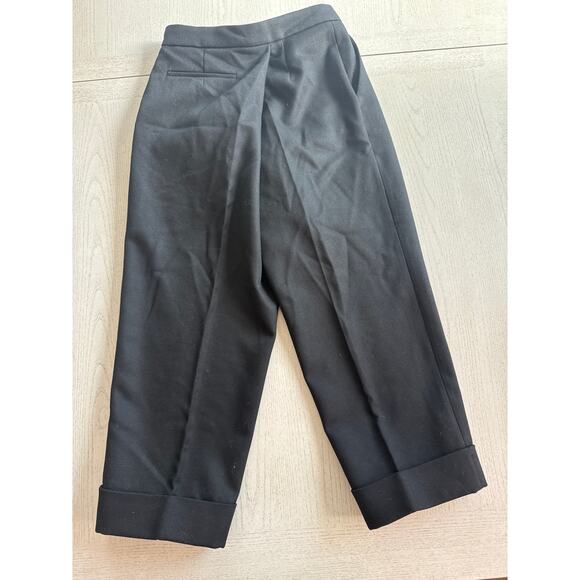 J.W. Anderson Black 100% Wool Slacks Asymmetrical Cropped Corporate Baddie (T) - Picture 8 of 9